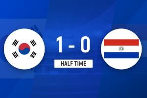 半场-严智星扫射破门巴拉圭球员乌龙助攻 韩国暂1-0巴拉圭